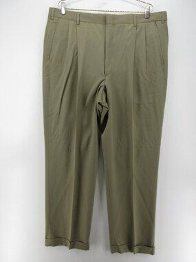 VTG Brooks Brothers Pants 40 Wool Trousers Pleated Cuffed USA 40X31
